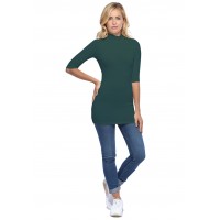 Tee-shirt long col montant et manches 3-4 en modal PENNY09