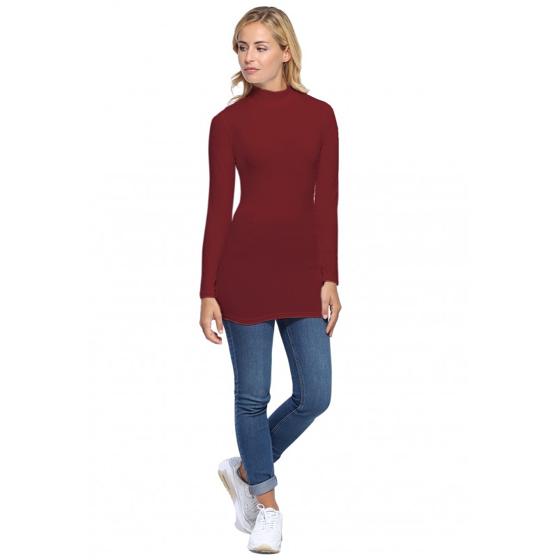 Tee-shirt long col montant et manches longues en modal PENNY10 Tee-shirt long col montant et manches longues en modal PENNY10