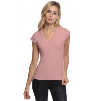 T-shirt col V manches courtes capes en modal JUNE02