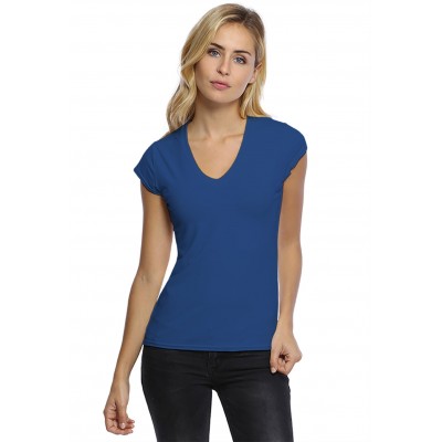 T-shirt col V manches courtes capes en modal JUNE02