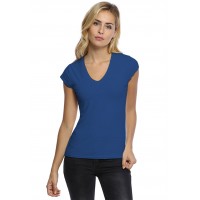 T-shirt col V manches courtes capes en modal JUNE02