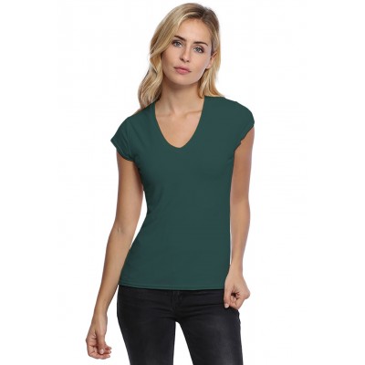 T-shirt col V manches courtes capes en modal JUNE02