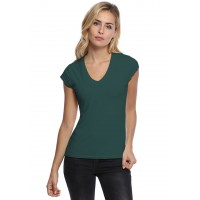 T-shirt col V manches courtes capes en modal JUNE02