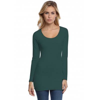 T-shirt long col rond doublé devant manches longues en modal ZAZA10