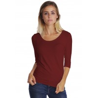 T-shirt col rond manches 3-4 en modal JOE04