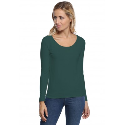 T-shirt col rond bande rapportée manches longues en modal JOE05