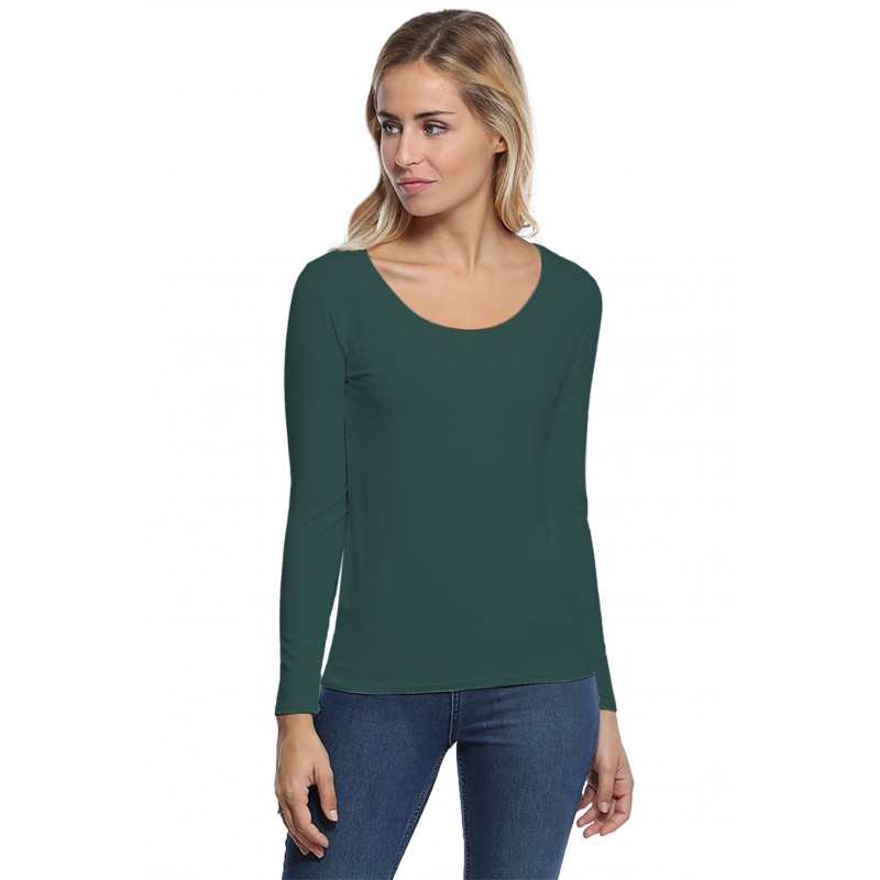 T-shirt col rond bande rapportée manches longues en modal JOE05 T-shirt col rond bande rapportée manches longues en modal JOE05