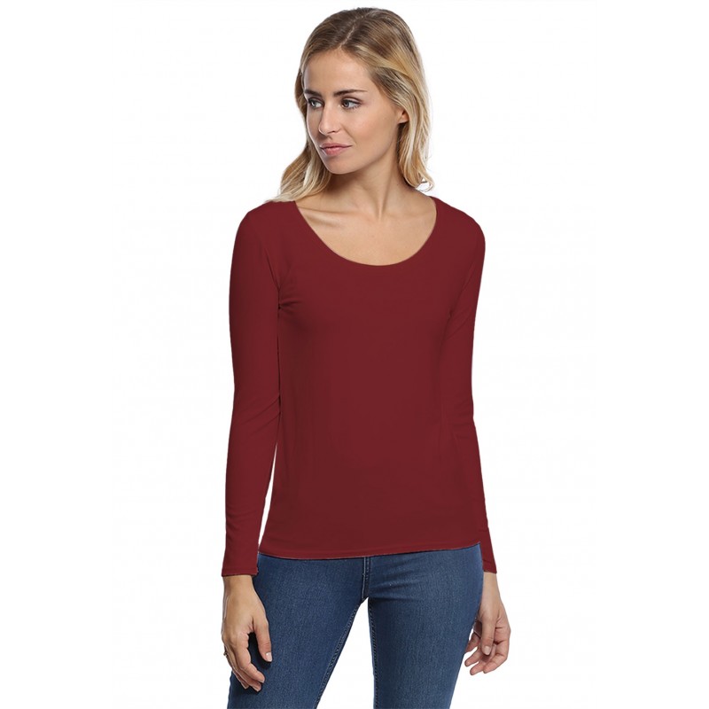 T-shirt col rond bande rapportée manches longues en modal JOE05 T-shirt col rond bande rapportée manches longues en modal JOE05