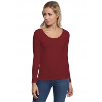 T-shirt col rond bande rapportée manches longues en modal JOE05