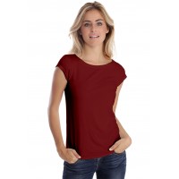 T-shirt col bateau manches courtes capes en modal DOMI02
