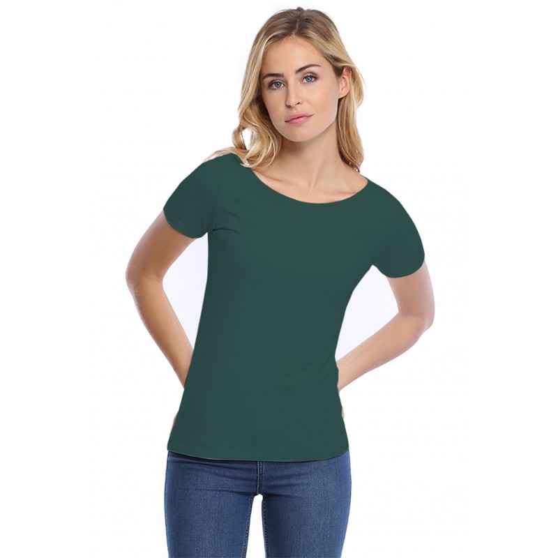 T-shirt col bateau manches courtes courtes en modal DOMI03 T-shirt col bateau manches courtes courtes en modal DOMI03