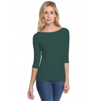 T-shirt col bateau manches 3-4 en modal DOMI04