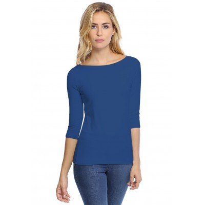 T-shirt col bateau manches 3-4 en modal DOMI04