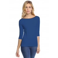 T-shirt col bateau manches 3-4 en modal DOMI04
