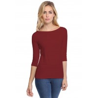 T-shirt col bateau manches longues en modal DOMI05