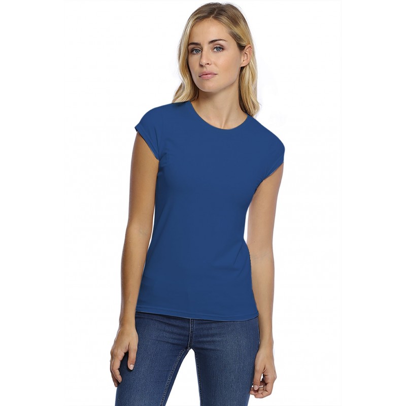 T-shirt coupe droite ras du cou manches courtes capes en modal SACHA02 T-shirt coupe droite ras du cou manches courtes capes en modal SACHA02
