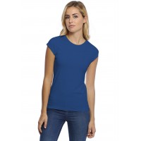 T-shirt coupe droite ras du cou manches courtes capes en modal SACHA02