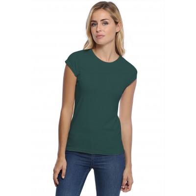 T-shirt coupe droite ras du cou manches courtes capes en modal SACHA02