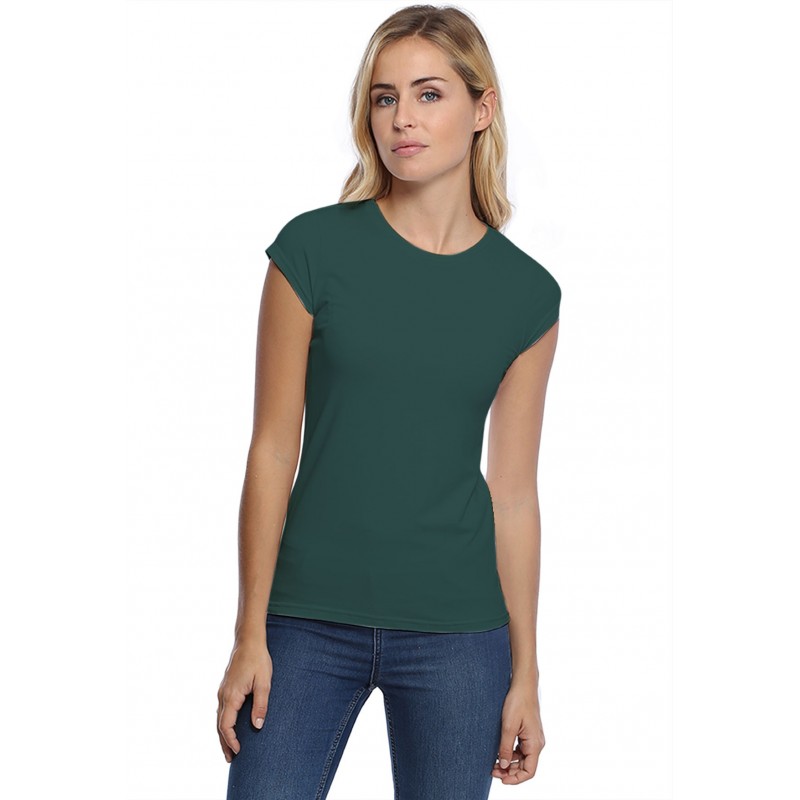 T-shirt coupe droite ras du cou manches courtes capes en modal SACHA02 T-shirt coupe droite ras du cou manches courtes capes en modal SACHA02