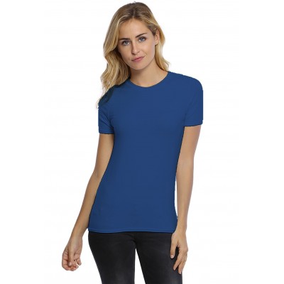 T-shirt coupe droite col ras du cou bande rapportée en modal SACHA03