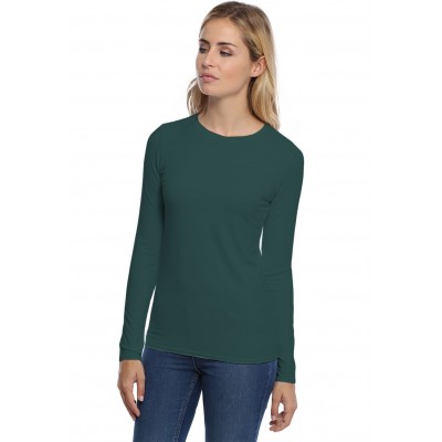 T-shirt coupe droite col ras du cou manches longues en modal SACHA05