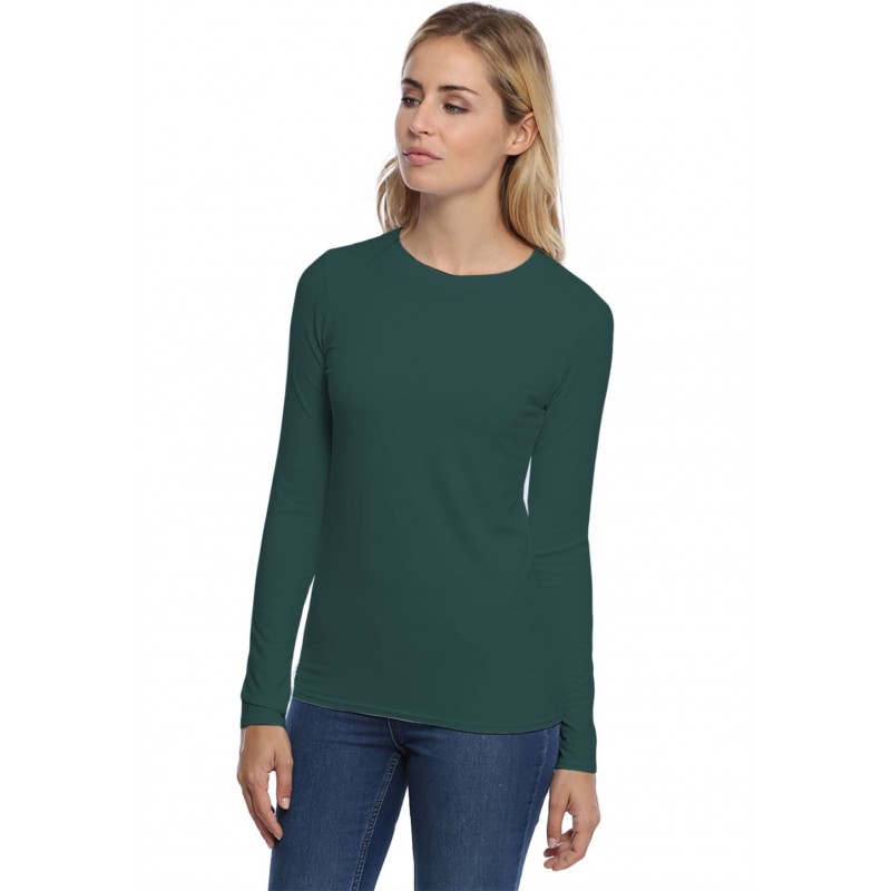 T-shirt coupe droite col ras du cou manches longues en modal SACHA05 T-shirt coupe droite col ras du cou manches longues en modal SACHA05