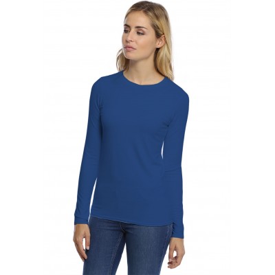 T-shirt coupe droite col ras du cou manches longues en modal SACHA05
