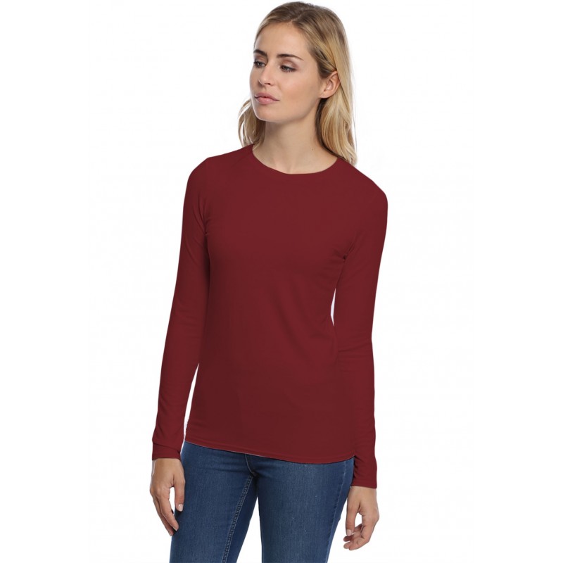 T-shirt coupe droite col ras du cou manches longues en modal SACHA05 T-shirt coupe droite col ras du cou manches longues en modal SACHA05