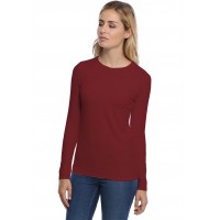T-shirt coupe droite col ras du cou manches longues en modal SACHA05
