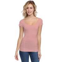 T-shirt avec surpiqures manches courtes en modal CATE02