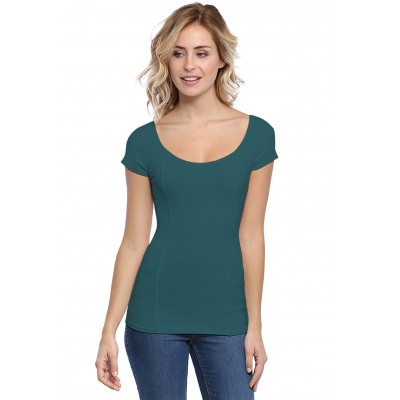T-shirt avec surpiqures manches courtes en modal CATE02