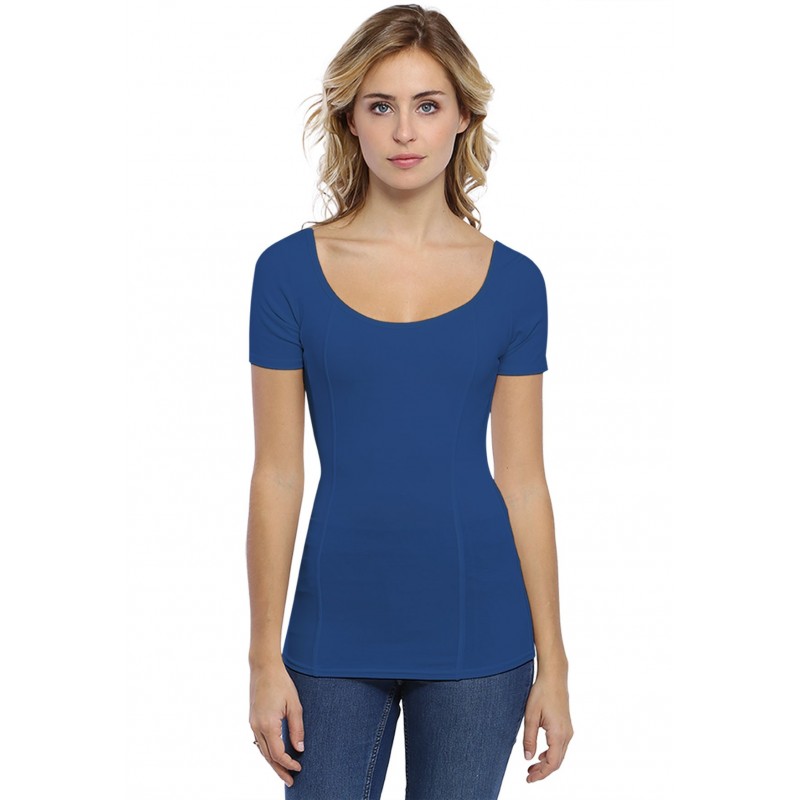 T-shirt avec surpiqures manches courtes en modal CATE03 T-shirt avec surpiqures manches courtes en modal CATE03