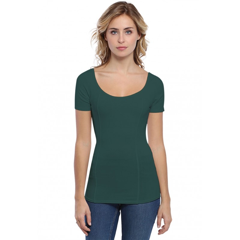 T-shirt avec surpiqures manches courtes en modal CATE03 T-shirt avec surpiqures manches courtes en modal CATE03