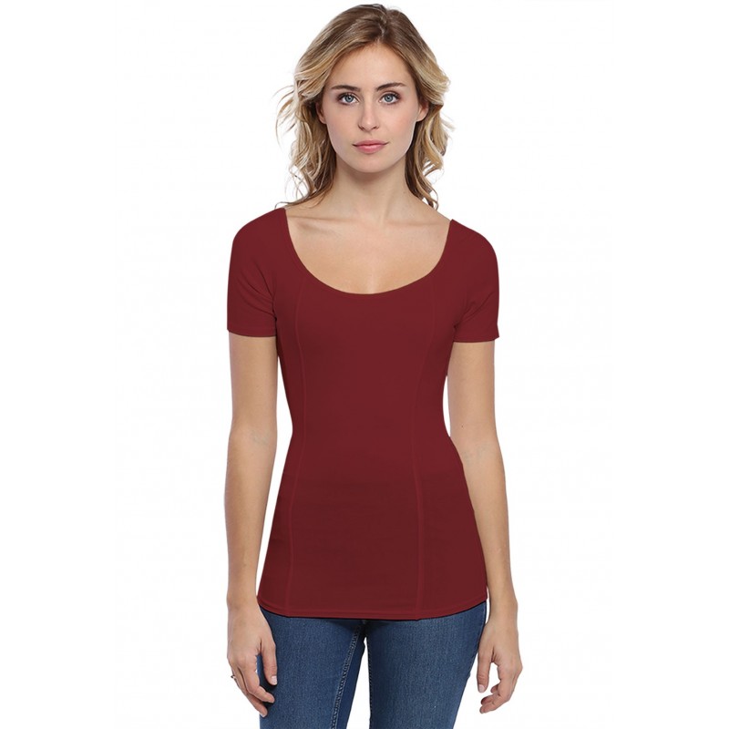 T-shirt avec surpiqures manches courtes en modal CATE03 T-shirt avec surpiqures manches courtes en modal CATE03