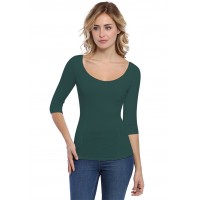 T-shirt avec surpiqures manches 3-4 en modal CATE04