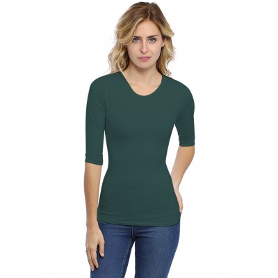 T-shirt ras du cou manches 3-4 en modal KATY04