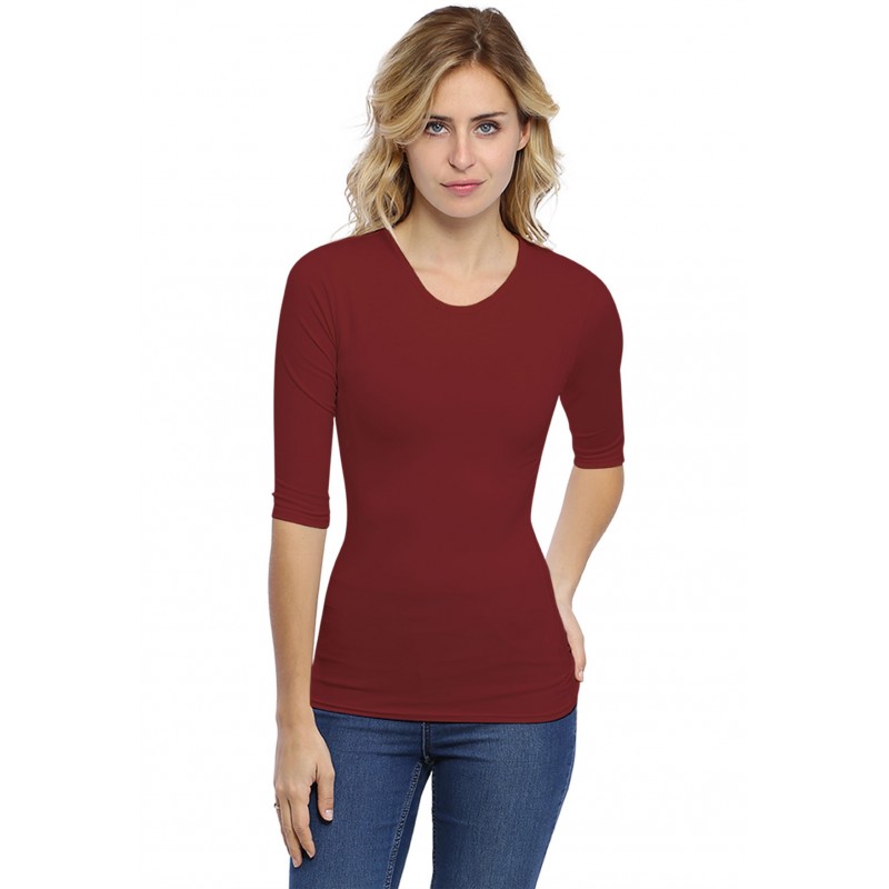 T-shirt ras du cou manches 3-4 en modal KATY04 T-shirt ras du cou manches 3-4 en modal KATY04