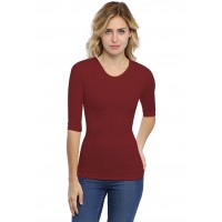T-shirt ras du cou manches 3-4 en modal KATY04