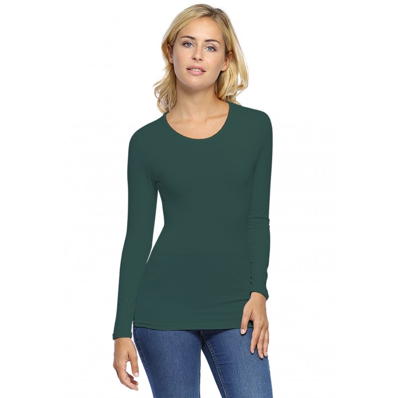 T-shirt ras du cou manches longues en modal KATY05 T-shirt ras du cou manches longues en modal KATY05
