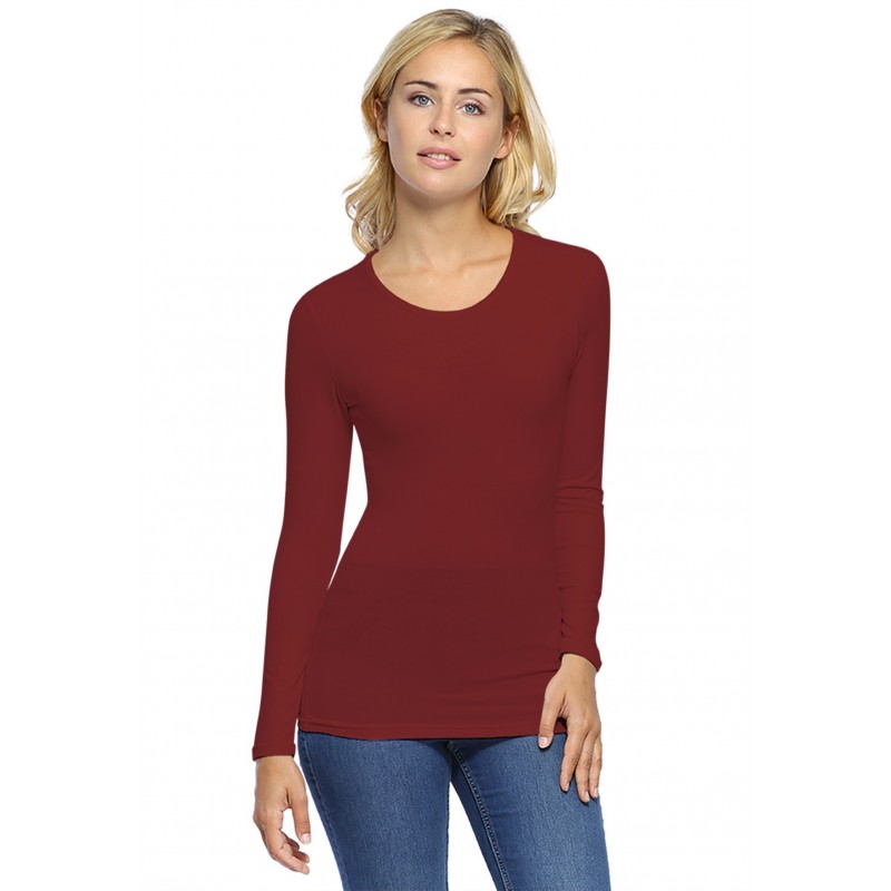 T-shirt ras du cou manches longues en modal KATY05 T-shirt ras du cou manches longues en modal KATY05