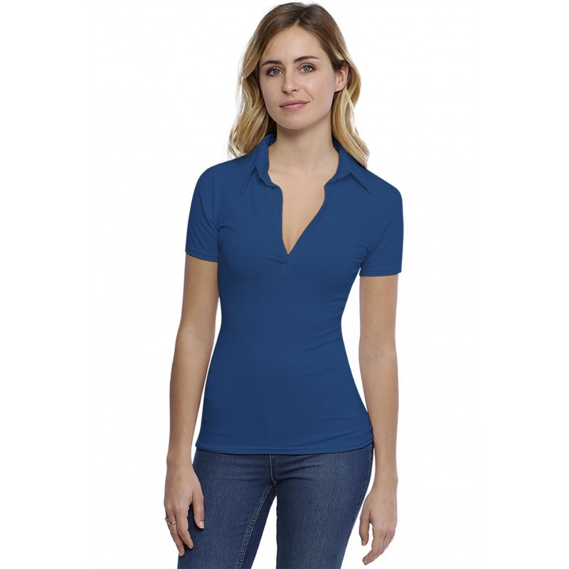T-shirt col polo manches courtes en modal GLORIA03 T-shirt col polo manches courtes en modal GLORIA03