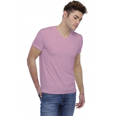 T-shirt col V bande rapportée manches courtes en modal WILL