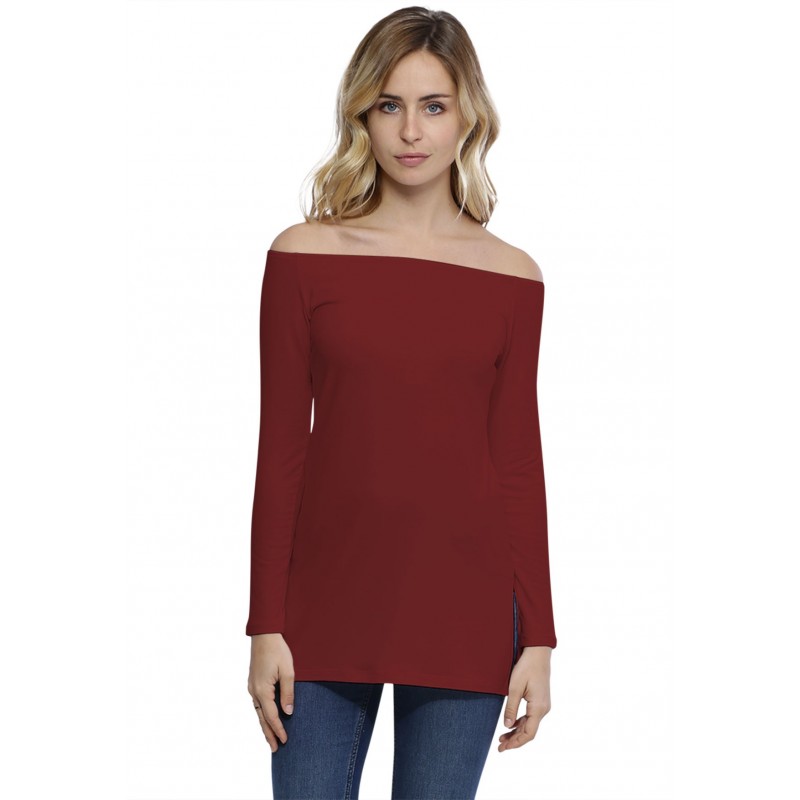 T-shirt long épaules nues en modal LANA T-shirt long épaules nues en modal LANA