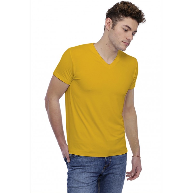 T-shirt col V bande rapportée manches courtes en modal WILL T-shirt col V bande rapportée manches courtes en modal WILL