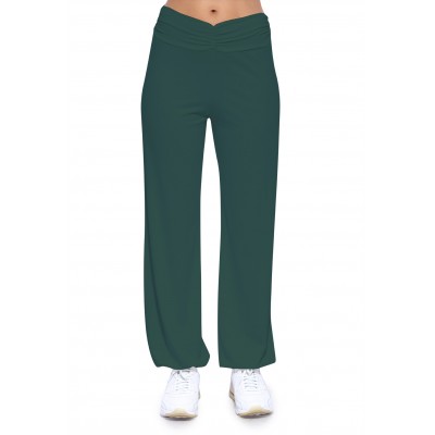 Pantalon coupe fluide taille élastique avec fronces en maille modal SALLY