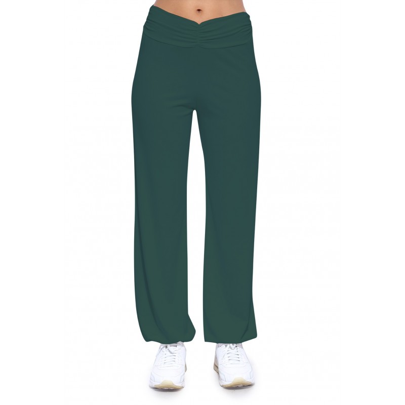Pantalon coupe fluide taille élastique avec fronces en maille modal SALLY Pantalon coupe fluide taille élastique avec fronces en maille modal SALLY