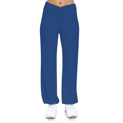 Pantalon coupe fluide taille élastique avec fronces en maille modal SALLY