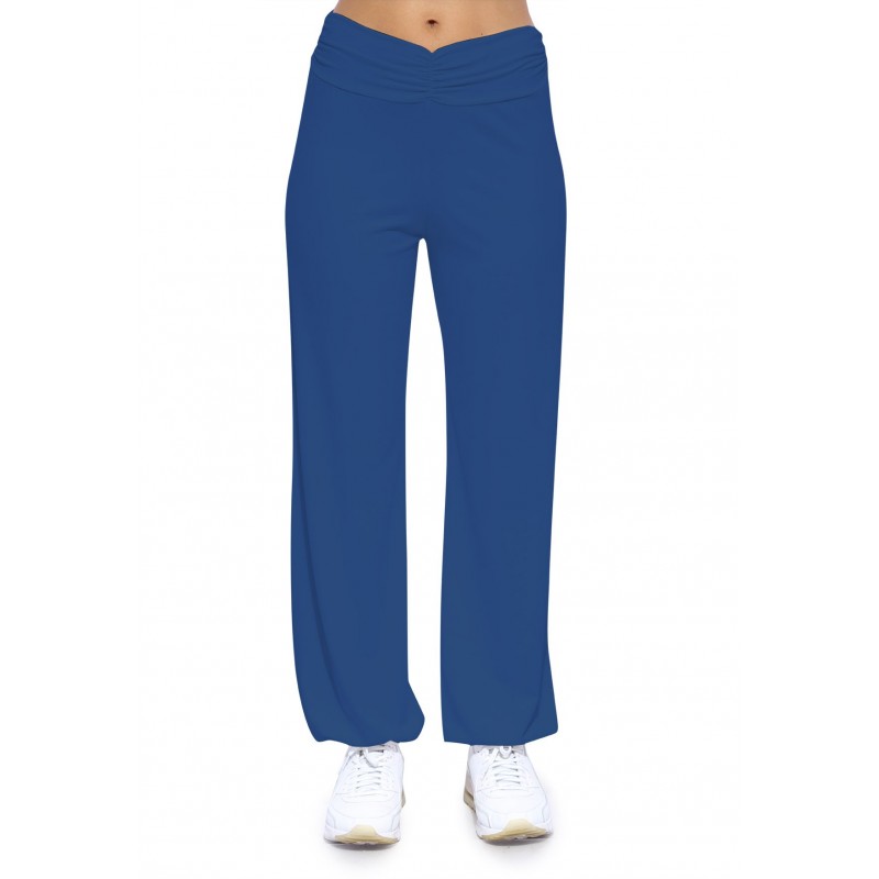 Pantalon coupe fluide taille élastique avec fronces en maille modal SALLY Pantalon coupe fluide taille élastique avec fronces en maille modal SALLY