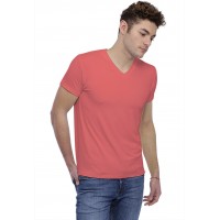 T-shirt col V bande rapportée manches courtes en modal WILL