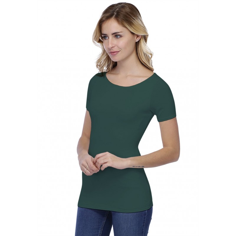 T-shirt col bateau doublé devant manches courtes en modal DORIS03 T-shirt col bateau doublé devant manches courtes en modal DORIS03